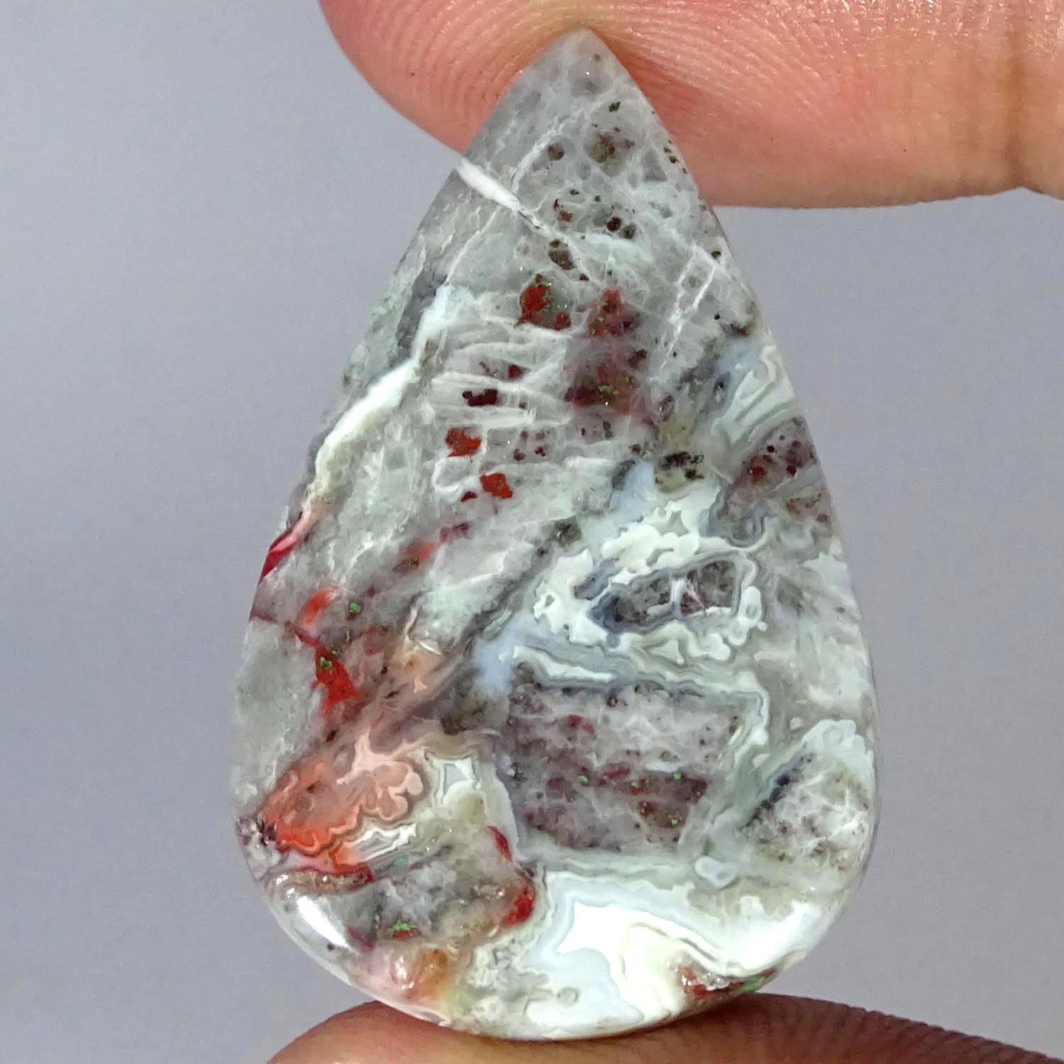 27.40Cts Natural Fine Crazy Lace Agate Pear Cabochon Gemstone 22X35X5MM